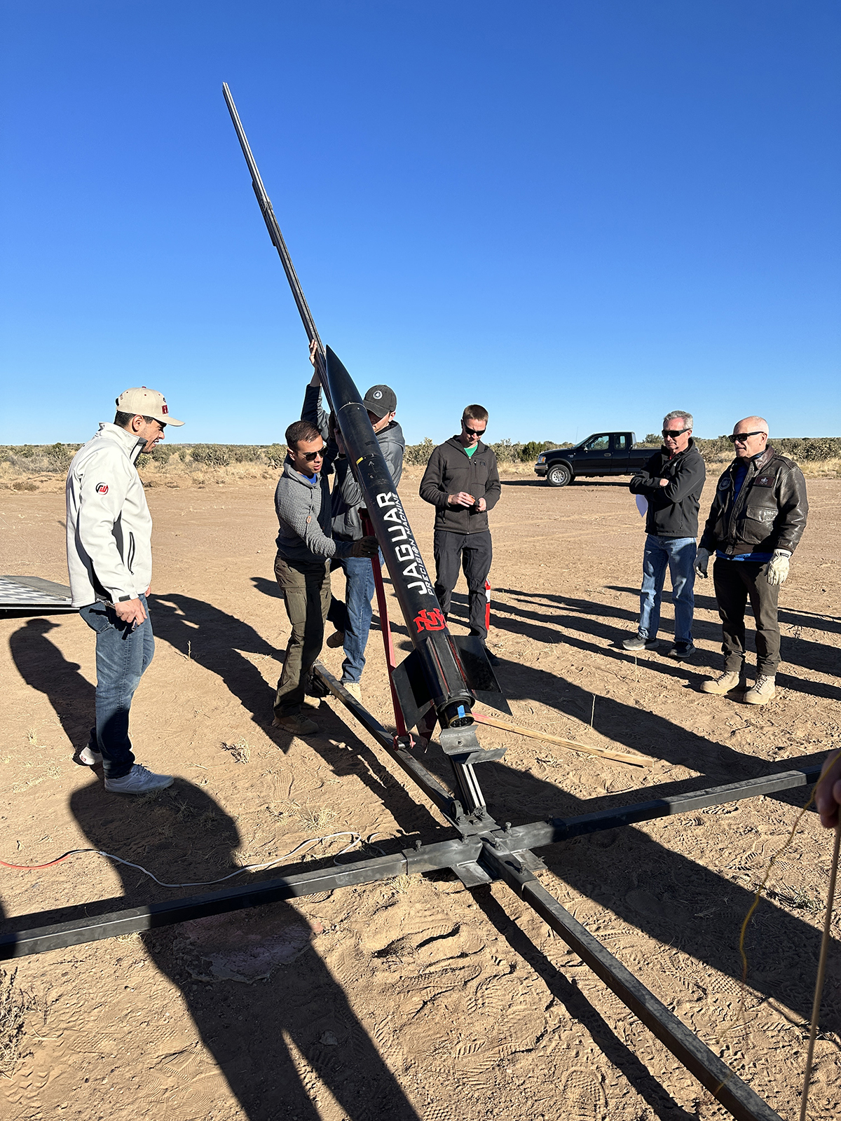 photo: Lobo Launch team preparing rocket for launch