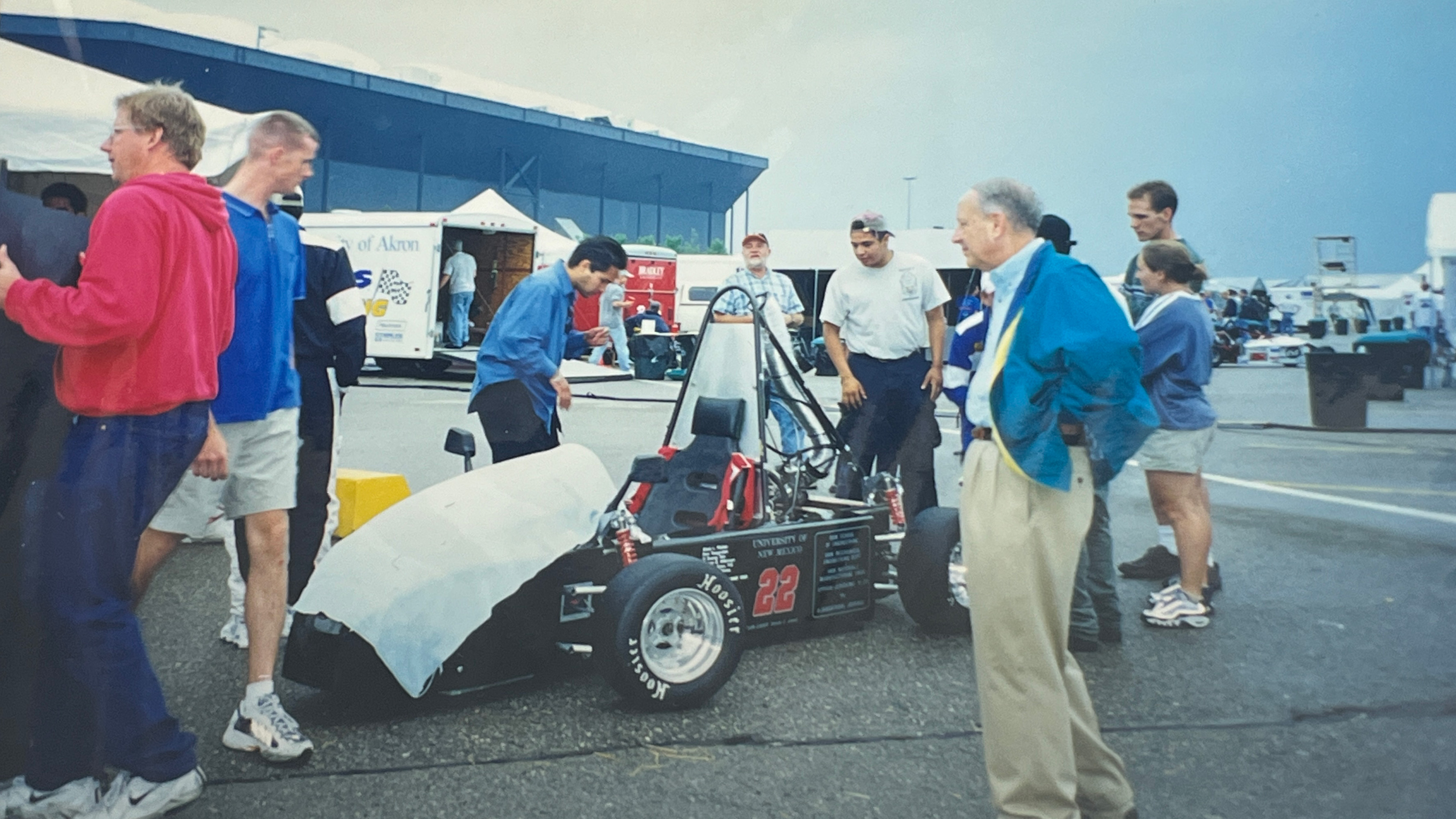 photo: John Russell, wearing the blue jacket, took on what would eventually become the LoboMotorsports program in 1998.