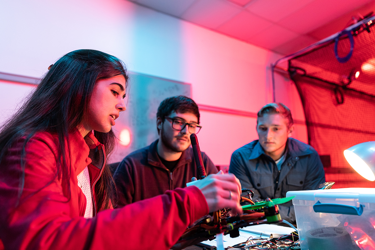 photo: students working together at a table