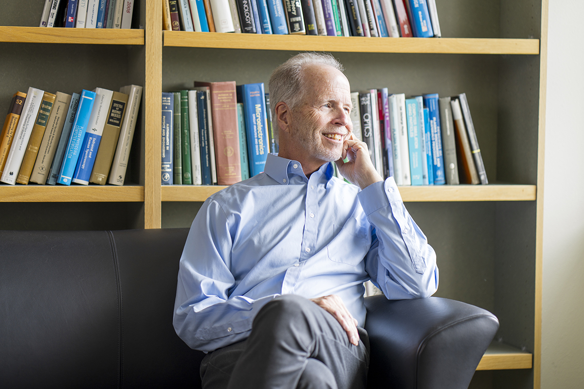 photo: Chuck Fleddermann, in his office in June 2024, ponders his future and 38-year career at UNM.