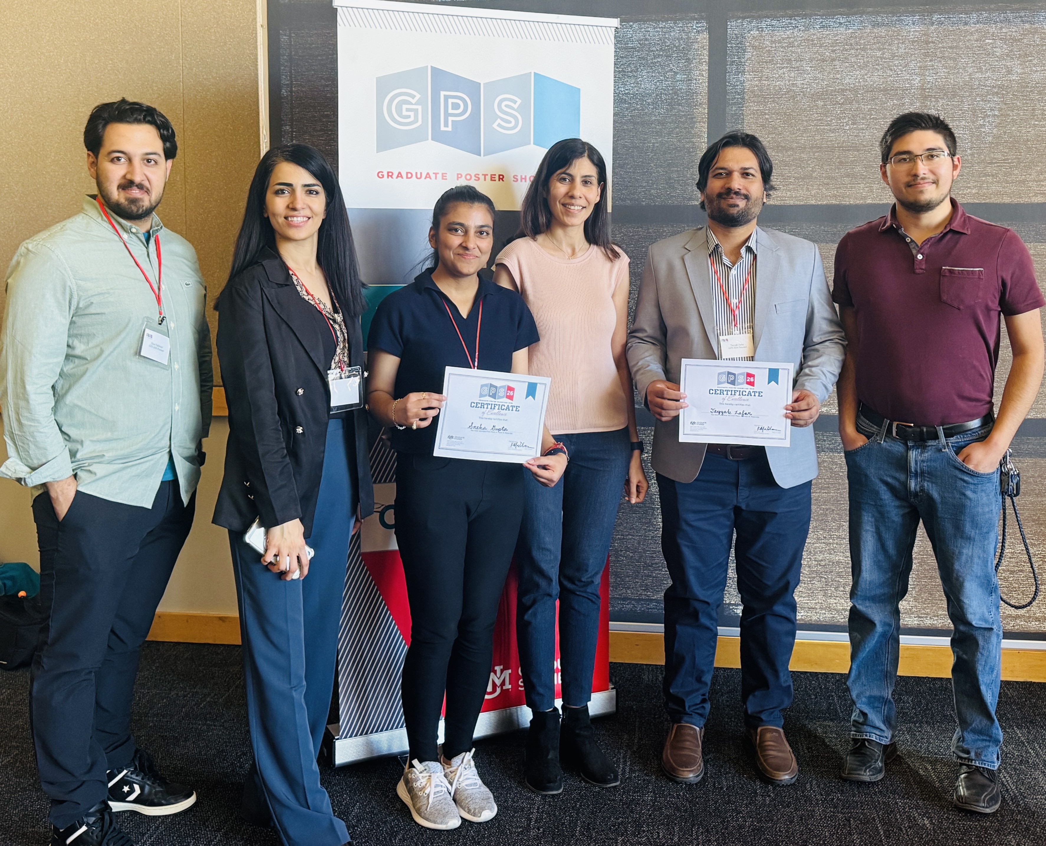 photo: Five students from Maryam Hojati’s Advanced Sustainable Construction Lab participated in the Graduate Poster Showcase.